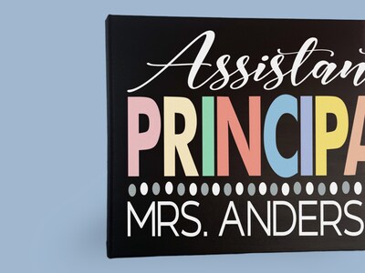 Assistant Principal Name Painted Canvas Sign For Office - image4